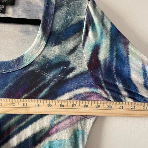 Karen Kane Womens Multicolor Asymmetrical Hem Tie Dye Tunic Blouse Top Size XL - Picture 6 of 9